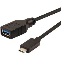 Roline USB3.2 Gen 1 kabel TIP A-C F/M, 0.15m, crni