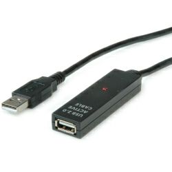 Roline VALUE USB2.0 aktivni produžni kabel A-A, M/F, 30m