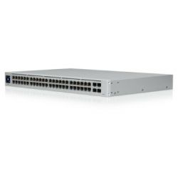 Ubiquiti UniFi Managed 48-port Gigabit Switch (32-port PoE), 4×SFP, Touchscreen LCD, Rackmount, 195W (USW-48-PoE)