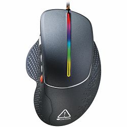 Wired High-end Gaming Mouse with 6 programmable buttons, sunplus optical sensor, 6 levels of DPI and up to 6400, 2 million times key life, 1.65m Braided USB cable,Matt UV coating surface and RGB light