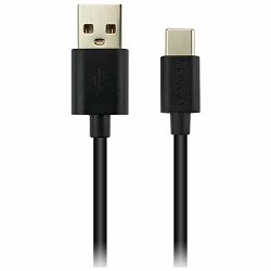 Type C USB 2.0 standard cable, Power & Data output, 5V 1A, OD 3.2mm, PVC Jacket, 1.8m,  black