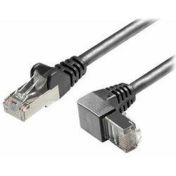 Transmedia Cat6A SFTP Patch Cable, RJ45 plug angled down, 1,5 m