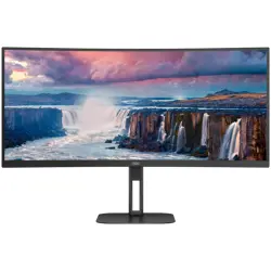 AOC Value-line CU34V5C/BK - V5 seriesLED monitor curved 34" 3440 x 1440 WQHD @ 100 Hz VA 300 cd/m² 3000:1 4 ms HDMI DisplayPort USB-C speakers matte black