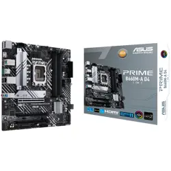 ASUS PRIME B660M-A D4-CSM LGA1700 mATX MB - Intel B660 4xDIMM DDR4 2xM.2 4xSATA PCIe 4.0 1Gb Ethernet 1xDisplayPort 2xHDMI with Aura Sync