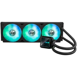 ASUS Prime LC 360 ARGB all-in-one CPU liquid cooler with specially designed CPU contact area and finned channels, water block with infinity mirror lens options, pre-installed ARGB fans and Aura lighti