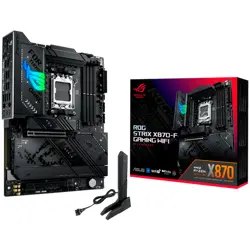 ASUS ROG STRIX X870-F GAMING WIFI AM5 ATX gaming MB - AMD X870 4xDIMM DDR5 4xM.2 2xSATA PCIe 5.0 2.5Gb Ethernet WiFi 7 + Bluetooth 1xDisplayPort 1xHDMI 2xUSB4 40Gbps ports (USB Type-C) with Aura Sync