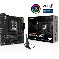 ASUS TUF GAMING B660M-PLUS WIFI, DDR5, SATA3, USB3.2Gen2x2, DP, WiFi, LGA1700 mATX