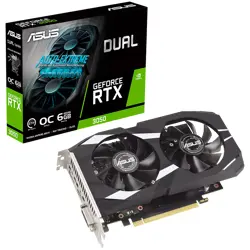 ASUS Video Card NVidia Dual GeForce RTX 3050 OC Edition 6GB GDDR6 VGA with two powerful fans AAA gaming performance and ray tracing, PCIe 4.0, 1xDVI-D, 1xHDMI 2.1, 1xDisplayPort 1.4a