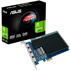 ASUS Video Card NVidia GeForce GT 730 2GB GDDR5 [GT730-4H-SL-2GD5] VGA with 4 HDMI ports and passive cooling to enable quiet multi-monitor productivity, PCIe 2.0, 4xHDMI 1.4b