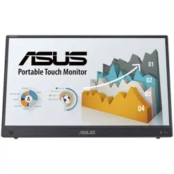 ASUS ZenScreen Touch MB16AMTR portable monitor - 16" (15.6" viewable), FHD (1920 x 1080), IPS, 10-point touch, Built-in Battery, Hybrid Signal Solution, Mini-HDMI, ergo kickstand, tripod socket, ASUS 