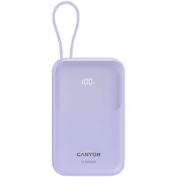 CANYON power bank OnPower 101 built-in cable 10000 mAh PD22.5W Purple