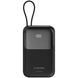 CANYON power bank OnPower 101 built-in cable 10000 mAh PD22.5W Black