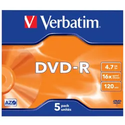 DVD-R Verbatim 4.7GB 16× Matt Silver single pack JC (1 komad)