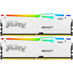 Kingston 32GB 6400MT/s DDR5 CL32 DIMM (Kit of 2) FURY Beast White RGB EXPO, EAN: 740617343007