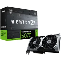 MSI Video Card Nvidia GeForce RTX 5070 12G VENTUS 2X OC (12GB GDDR7/192bit, PCI-E Gen5, 3x DP 2.1, 1x HDMI 2.1, 1x 16-pin Power Connector, Retail)