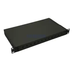 NFO Patch Panel 1U 19" - 12x SC Simplex LC Duplex, Slide-out on rails, 1 tray, Black