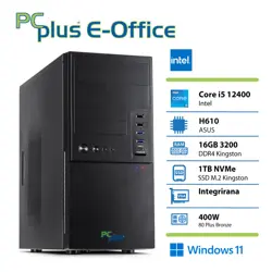 PCPLUS E-machine i5-12400 16GB 1TB NVMe SSD Windows 11 Home tipkovnica miška namizni računalnik