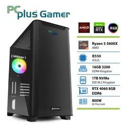 PCPLUS Gamer Ryzen 5 5600X 16GB 1TB NVMe SSD RTX 4060 8GB gaming namizni računalnik