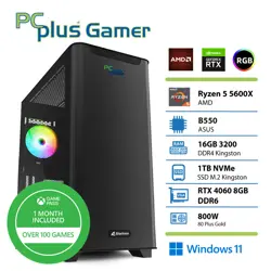 PCPLUS Gamer Ryzen 5 5600X 16GB 1TB NVMe SSD RTX 4060 8GB Windows 11 + Xbox GP gaming namizni računalnik