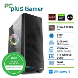 PCPLUS Gamer Ryzen 5 8500G 32GB 1TB SSD GeForce RTX 4060 8GB RGB Windows 11 gaming namizni računalnik