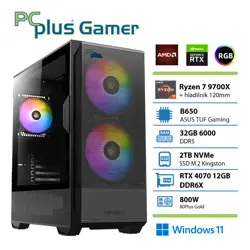 PCPLUS Gamer Ryzen 7 9700X 32GB 2TB NVMe SSD RTX 4070 Super 12GB Windows 11 Home + Xbox GP gaming namizni računalnik