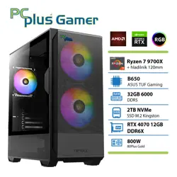 PCPLUS Gamer Ryzen 7 9700X 32GB 2TB NVMe SSD RTX 4070 Super 12GB gaming namizni računalnik