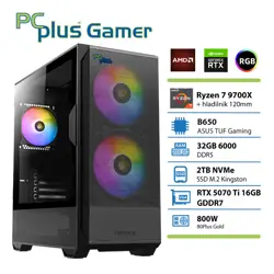 PCPLUS Gamer Ryzen 7 9700X 32GB 2TB NVMe SSD RTX 5070Ti 16GB gaming namizni računalnik