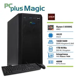 PCPLUS Magic Ryzen 5 8500G 16GB 1TB NVMe SSD tipkovnica miška namizni računalnik