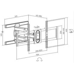 SBOX izvlačno okretni nosač 43"-100", do 120kg