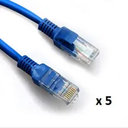 SBOX patch kabel UTP Cat 5e, 1m, plavi, 5 kom