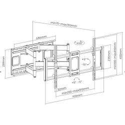 SBOX izvlačno okretni nosač 43"-100", do 120kg