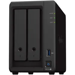 Synology DS723+, Tower, 2-Bays 3.5 SATA HDD/SSD, 2 x M.2 2280 NVMe SSD, CPU AMD Ryzen R1600 dual-core (4-thread), max. boost up to 3.1 GHz, 2 GB DDR4 ECC SODIMM, 2 x 1GbE RJ-45, 1 X USB 3.2, 1 x eSA