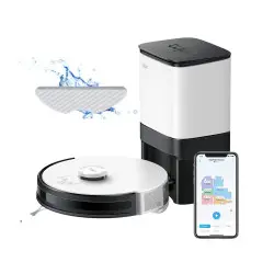 TP-Link Tapo RV30 Plus robotski usisivač i perač + Auto-Empty Dock, LiDAR + Gyro Navigation, 5000 mAh, 350ml Dustbin, 300ml Water Tank, Smart Dust Collection, WiFi/Bluetooth, Home/Alexa, Tapo APP